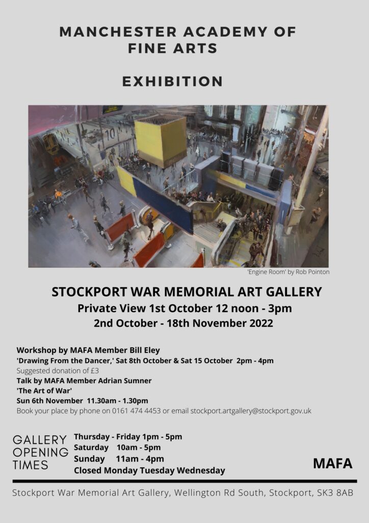 Poster for the MAFA exhibition at Stockport War Memorial Art Gallery