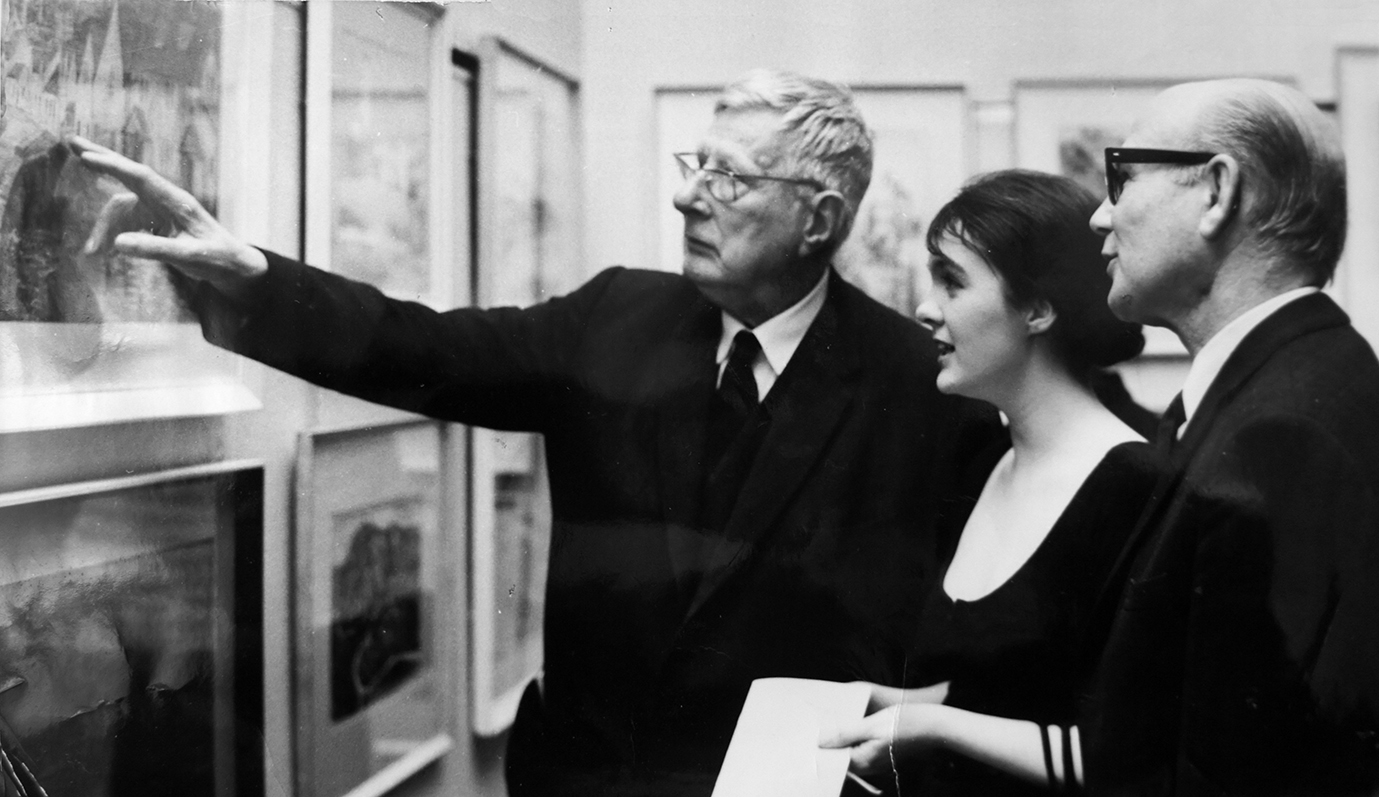 L. S. Lowry judging MAFA’s annual exhibition, circa 1971